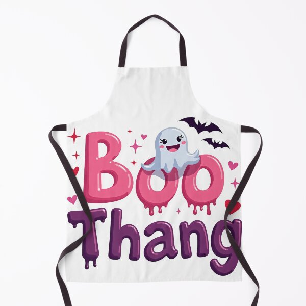 Item preview, Boo Thang Halloween Text with Cute Ghost, Hearts, and Flying Bats designed and sold by Mimoshi ⭐⭐⭐⭐⭐.