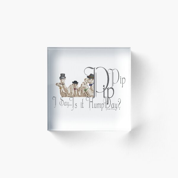 Brit Humour PipPip Gentlemen Camels HumpDay Acrylic Block