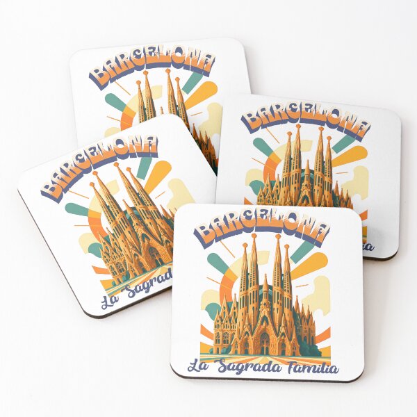 Item preview, BARCELONA Spain LA SAGRADA FAMILIA Vintage Poster and Greeting Card designed and sold by Earth Celebration Designs.