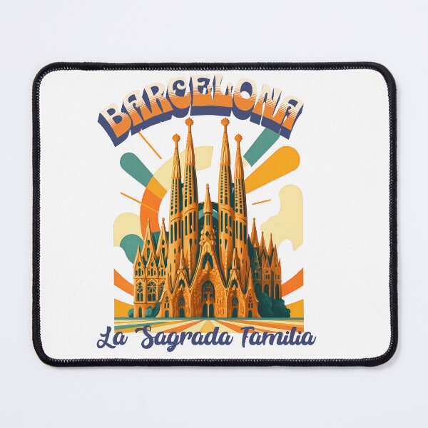 Item preview, BARCELONA Spain LA SAGRADA FAMILIA Vintage Poster and Greeting Card designed and sold by Earth Celebration Designs.
