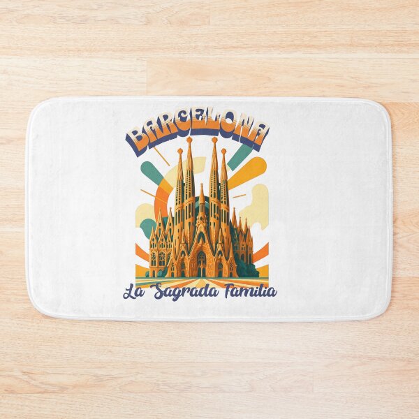 Item preview, BARCELONA Spain LA SAGRADA FAMILIA Vintage Poster and Greeting Card designed and sold by Earth Celebration Designs.