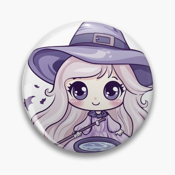 Item preview, Chibi Witch Girl with Cauldron – Cute Halloween Sticker Art designed and sold by ArgentoArt.