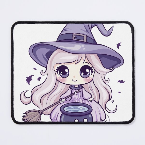 Item preview, Chibi Witch Girl with Cauldron – Cute Halloween Sticker Art designed and sold by ArgentoArt.
