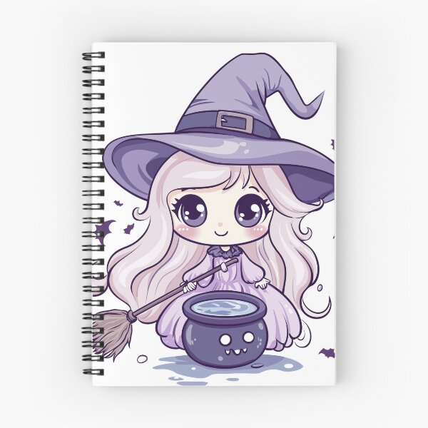 Item preview, Chibi Witch Girl with Cauldron – Cute Halloween Sticker Art designed and sold by ArgentoArt.