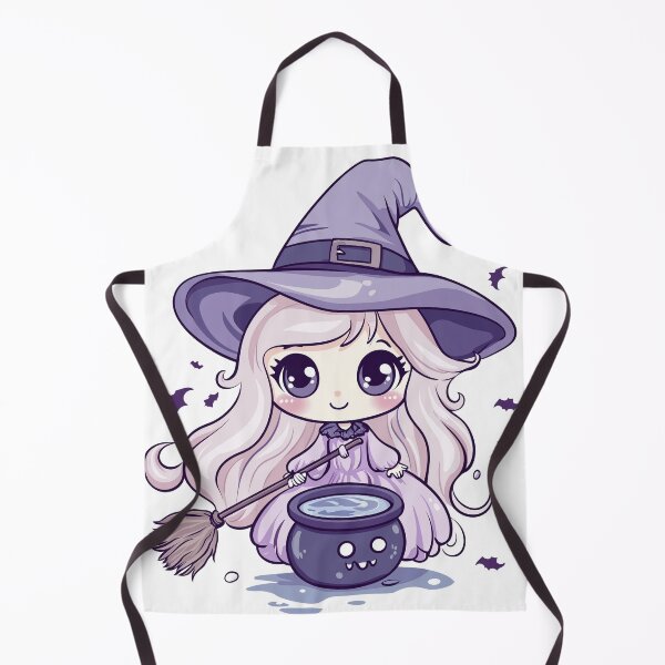 Item preview, Chibi Witch Girl with Cauldron – Cute Halloween Sticker Art designed and sold by ArgentoArt.