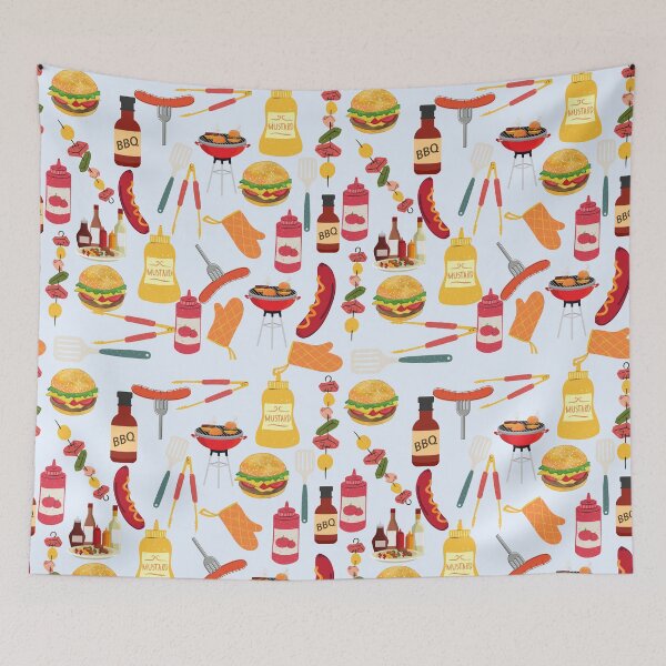 Item preview, Seamless BBQ Pattern — Grilling Tools, Meat, and Sauces Repeating Design designed and sold by StudioSamanthaa.