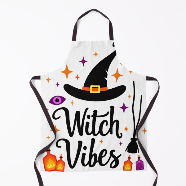 Item preview, Witch Vibes Halloween Quote with Witch Hat, Broomstick, Potions, and Magic Stars designed and sold by Mimoshi ⭐⭐⭐⭐⭐.