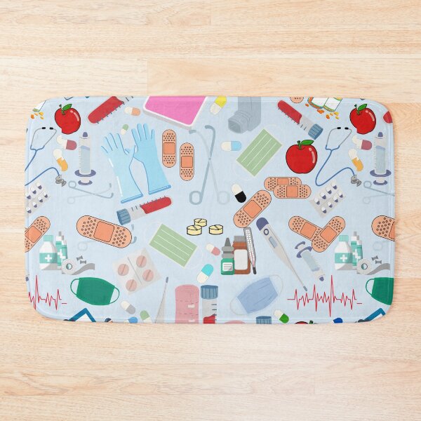 Item preview, Seamless Nurse and Hospital Pattern — Clean Medical & Healthcare Repeating Design designed and sold by StudioSamanthaa.