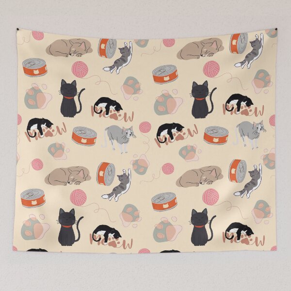 Item preview, Seamless Cat Pattern — Cute Cat Illustrations Repeating Design for Cat Lovers designed and sold by StudioSamanthaa.