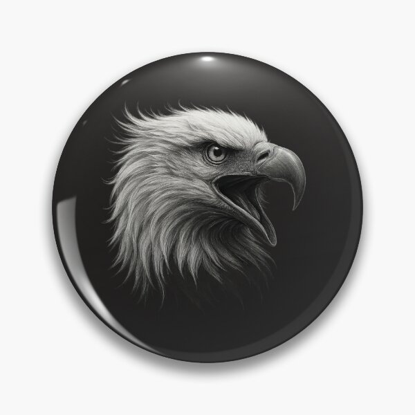 Item preview, Eagle head in black and white – Screaming Eagle designed and sold by Bernd Friese.