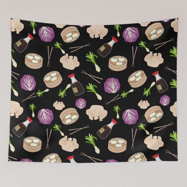 Item preview, Seamless Dumplings Pattern — Cute Asian Food Repeating Design with Dumplings and More designed and sold by StudioSamanthaa.