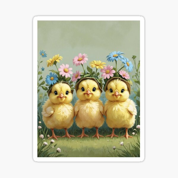 Item preview, Bonnet Parade – Wildflower Chicks on the Farm designed and sold by Deezyned.