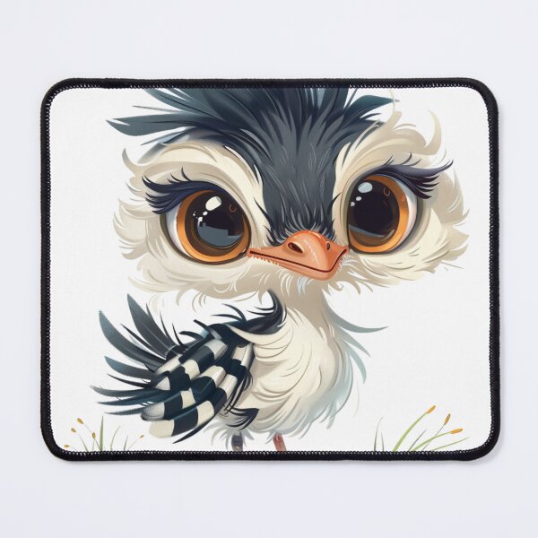 Item preview, Cute Big-Eyed Baby Ostrich Cartoon designed and sold by SnubiArt.