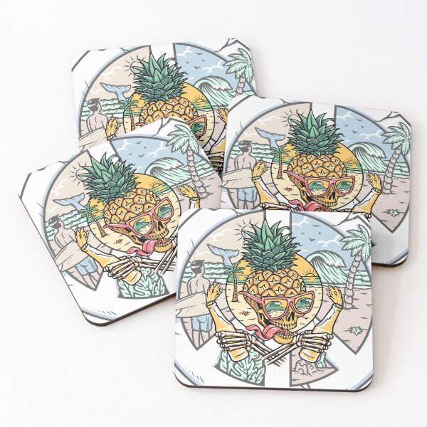 Item preview, Tropical Pineapple Skull – Surf, Sun & Chill Vibes designed and sold by piyushdoorwar.