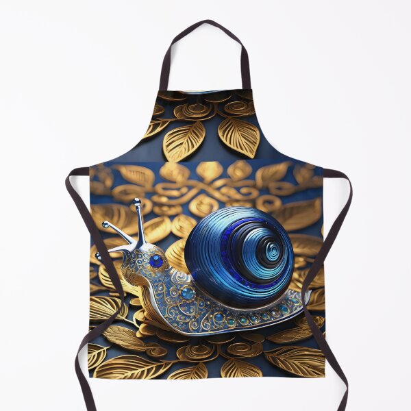 Item preview, Royal Blue Snail with Golden Floral Background – Luxury Art designed and sold by idostudio.