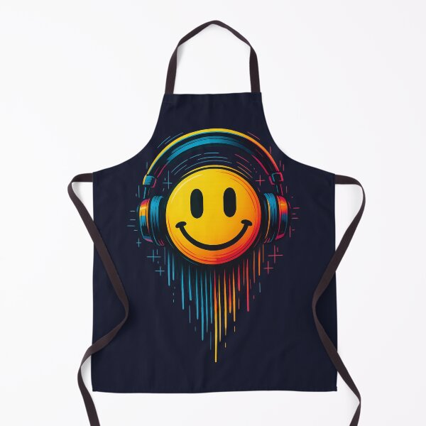 Item preview, Neon smiley with headphones – Rave & EDM Glow Art designed and sold by Bernd Friese.