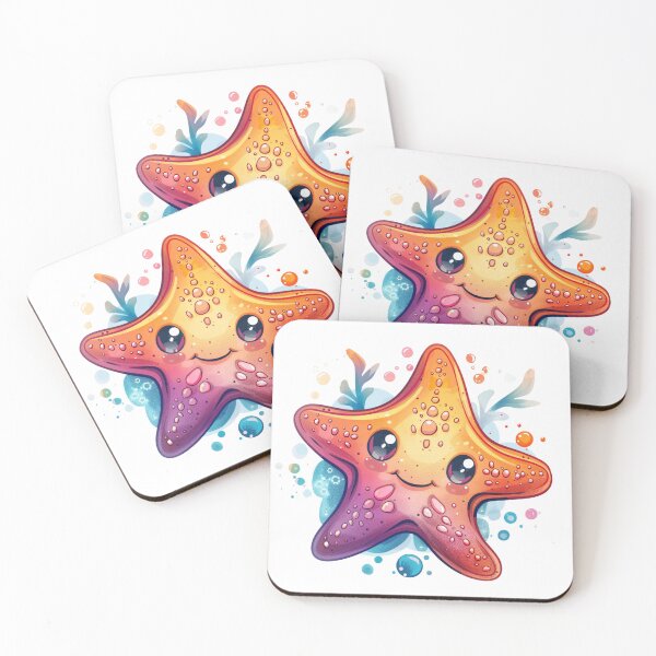 Item preview, Smiling Colorful Fantasy Starfish Cartoon designed and sold by SnubiArt.
