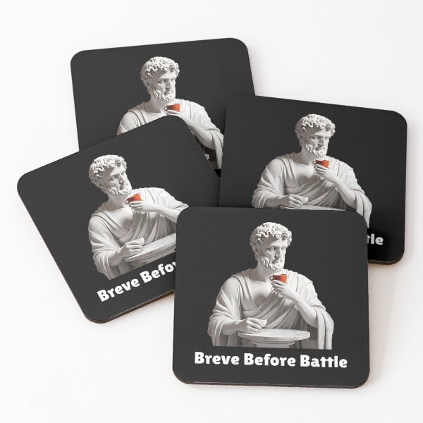 Item preview, Breve Before Battle - Stoic Statue Sipping A Cup of Breve Coffee - Stoicism Art designed and sold by LexaArtworks.