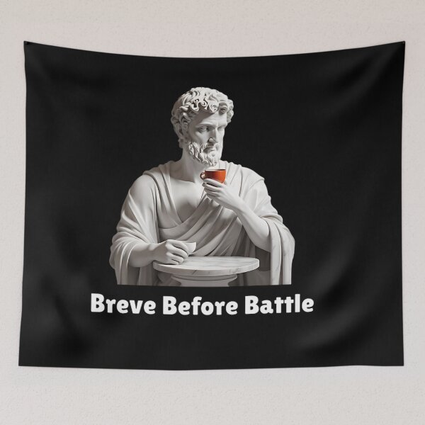 Item preview, Breve Before Battle - Stoic Statue Sipping A Cup of Breve Coffee - Stoicism Art designed and sold by LexaArtworks.