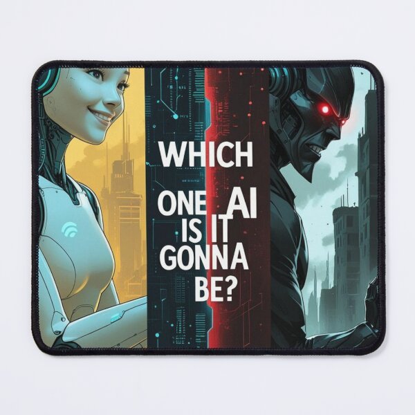 Item preview, Which One AI Is It Gonna Be? – Helper or Threat Split Illustration designed and sold by smitke.