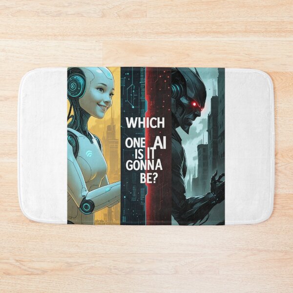 Item preview, Which One AI Is It Gonna Be? – Helper or Threat Split Illustration designed and sold by smitke.