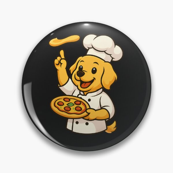 Item preview, Chef Dog with Pizza – Golden Retriever Tossing Pizza Dough in Chef Hat designed and sold by ColorSplash123.