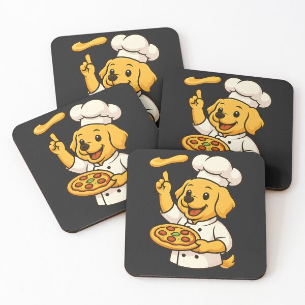 Item preview, Chef Dog with Pizza – Golden Retriever Tossing Pizza Dough in Chef Hat designed and sold by ColorSplash123.