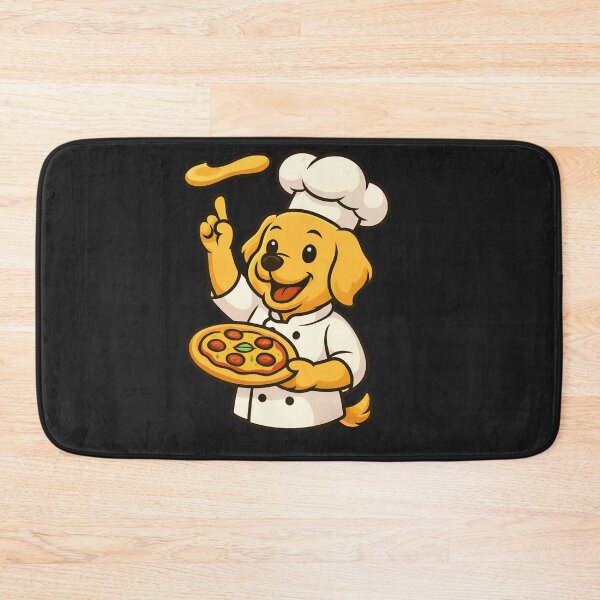 Item preview, Chef Dog with Pizza – Golden Retriever Tossing Pizza Dough in Chef Hat designed and sold by ColorSplash123.