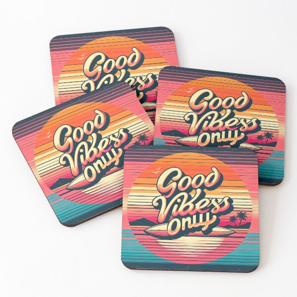 Aperçu de l'œuvre Good Vibes Only – Design Vintage Surfeur Années 80 créée et vendue par OXARO.