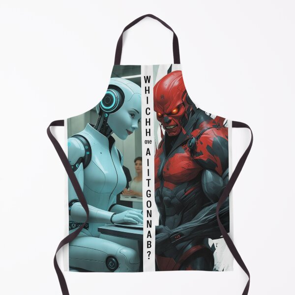 Item preview, Which One AI Is It Gonna Be? – Helper or Threat Split Illustration designed and sold by smitke.