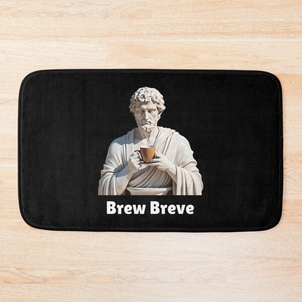 Item preview, Brew Breve - Stoic Statue Holding A Cup of Breve Coffee - Stoicism Art designed and sold by LexaArtworks.
