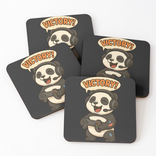 Item preview, Gamer Panda – Cute Panda with Headset and Controller Shouting “Victory!” designed and sold by ColorSplash123.
