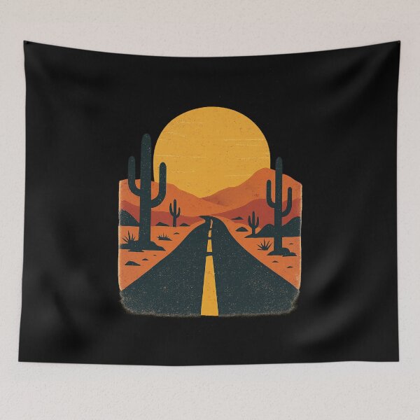 Item preview, Endless Desert Road – Retro Sunset Drive designed and sold by ArcadiaSilence.