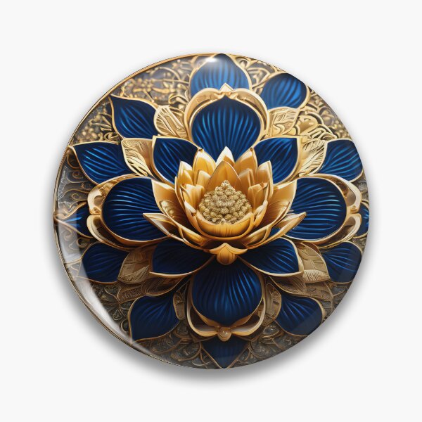 Item preview, Royal Blue and Gold Lotus Mandala – Elegant Sacred Art designed and sold by idostudio.