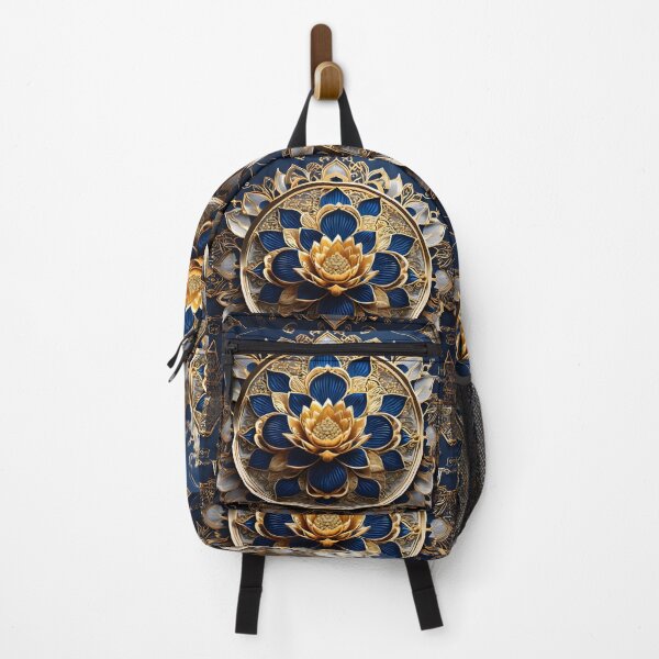 Item preview, Royal Blue and Gold Lotus Mandala – Elegant Sacred Art designed and sold by idostudio.