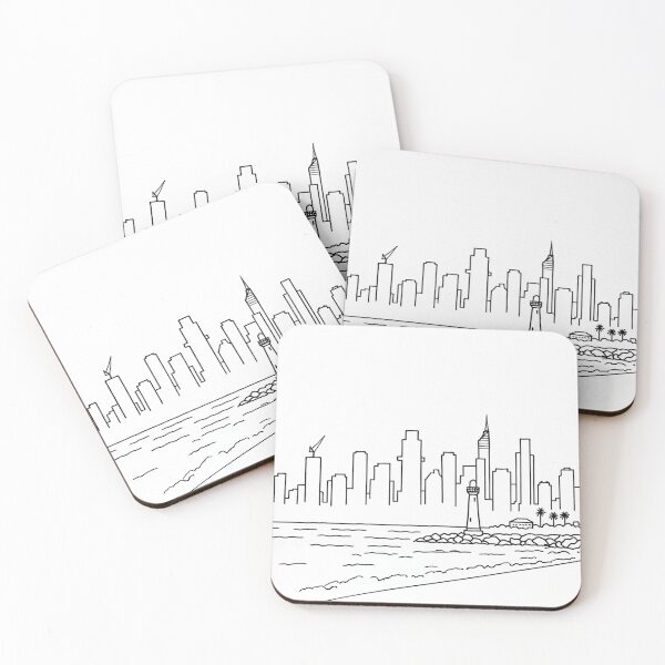 Item preview, Coastal City Silhouette designed and sold by SmashedApples.