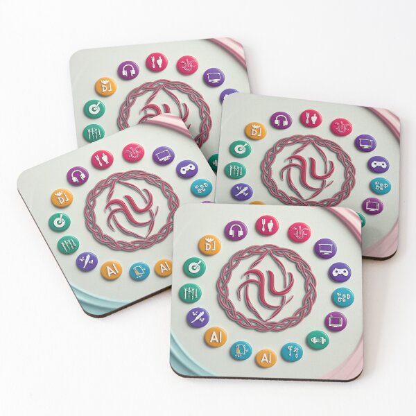 Item preview, AI & Gaming Intertwined Letters Logo -colorful Icon Circle T-shirt designed and sold by AS-Graphics.