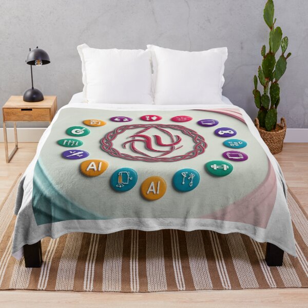 Item preview, AI & Gaming Intertwined Letters Logo -colorful  Icon Circle T-shirt designed and sold by AS-Graphics.
