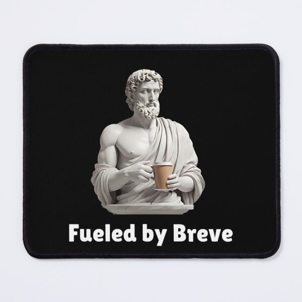 Item preview, Fueled by Breve - Stoic Statue Holding A Cup of Breve Coffee - Stoicism Art designed and sold by LexaArtworks.