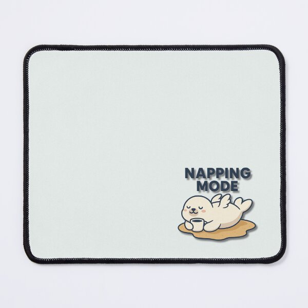 Item preview, Napping Mode – Cute Winged Seal Lounging on Beach Cartoon Illustration designed and sold by konthai.familyart.