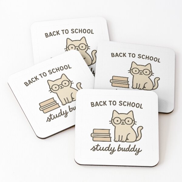 Item preview, Back to School Study Buddy Cute Cat with Glasses and Books designed and sold by Fantsy-world.