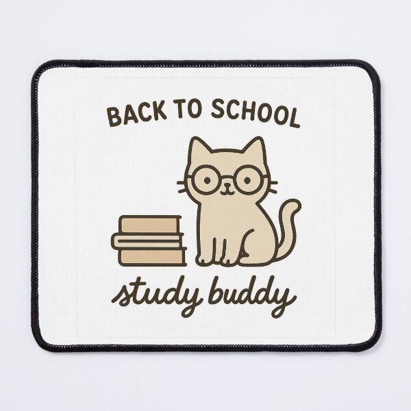 Item preview, Back to School Study Buddy Cute Cat with Glasses and Books designed and sold by Fantsy-world.