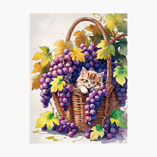 Item preview, Grapevine Cutie– Kitten Dreams in the Vineyard designed and sold by Deezyned.