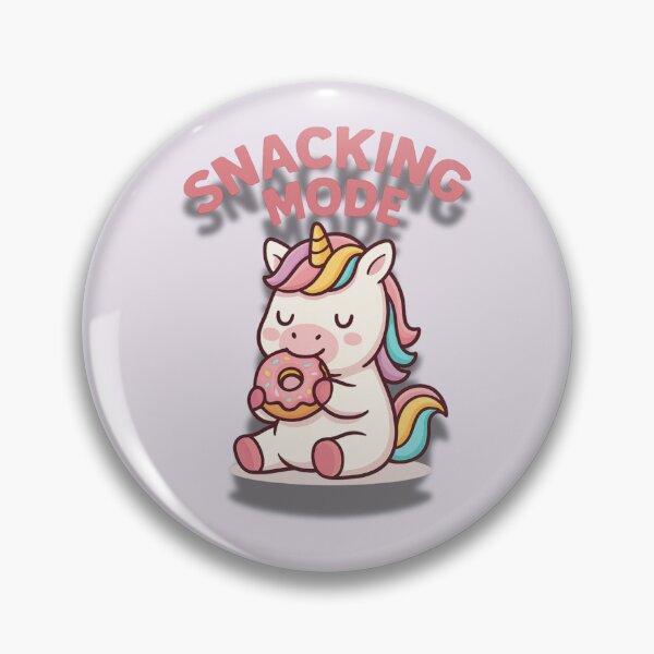 Artikelvorschau, Snacking-Modus – Niedliche Einhorn-Donut-Essen-Cartoon-Illustration entworfen und verkauft von konthai.familyart.