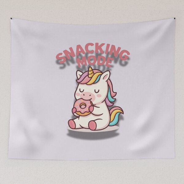 Item preview, Snacking Mode – Cute Unicorn Eating Donut Cartoon Illustration designed and sold by konthai.familyart.