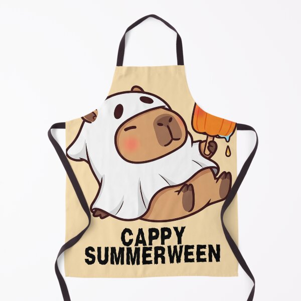 Item preview, Cappy Summerween - Ghost Capybara Eating Ice Pumpkin Popsicle designed and sold by The magic  Yellow bus.