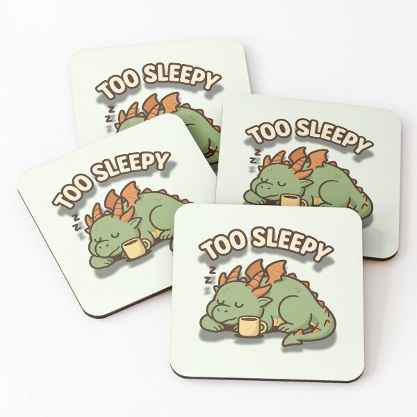 Item preview, Too Sleepy – Cute Chubby Green Dragon Sleeping Cartoon Illustration designed and sold by konthai.familyart.