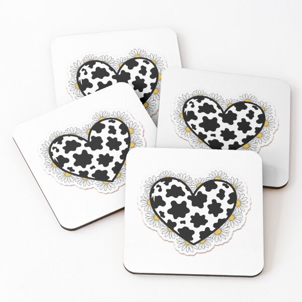 Item preview, Heart in Cow Print with Daisies – Pastel Pink Farmcore Aesthetic designed and sold by 001Haiba.