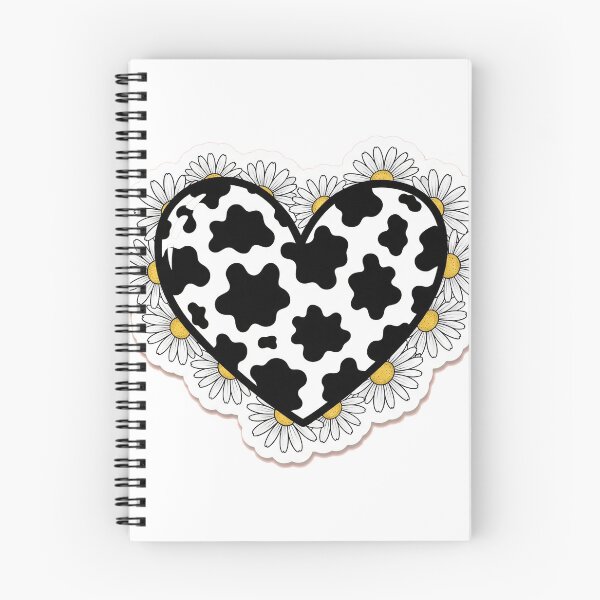 Item preview, Heart in Cow Print with Daisies – Pastel Pink Farmcore Aesthetic designed and sold by 001Haiba.