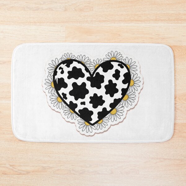 Item preview, Heart in Cow Print with Daisies – Pastel Pink Farmcore Aesthetic designed and sold by 001Haiba.